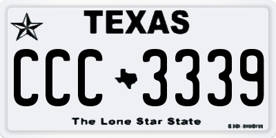 TX license plate CCC3339
