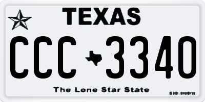 TX license plate CCC3340