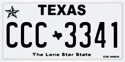TX license plate CCC3341
