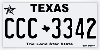 TX license plate CCC3342