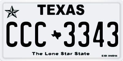 TX license plate CCC3343