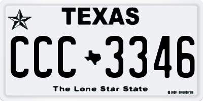 TX license plate CCC3346