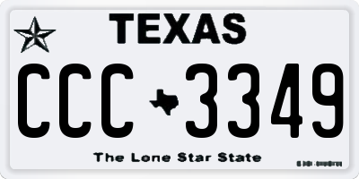 TX license plate CCC3349