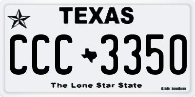 TX license plate CCC3350