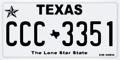 TX license plate CCC3351