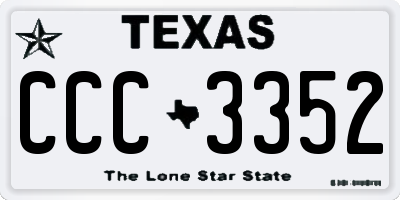 TX license plate CCC3352