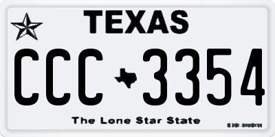 TX license plate CCC3354