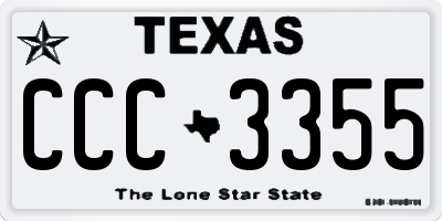 TX license plate CCC3355