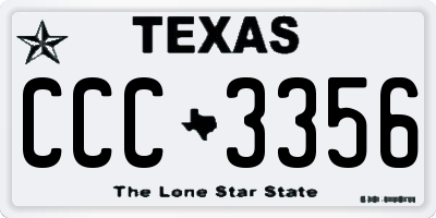 TX license plate CCC3356