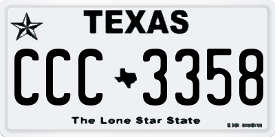 TX license plate CCC3358