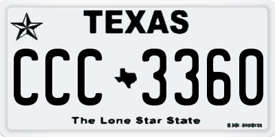 TX license plate CCC3360