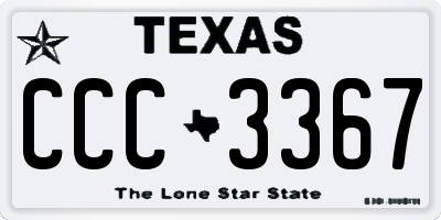 TX license plate CCC3367