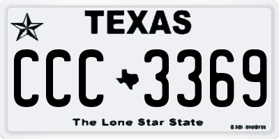 TX license plate CCC3369