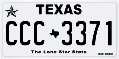 TX license plate CCC3371