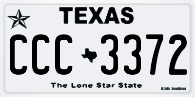 TX license plate CCC3372