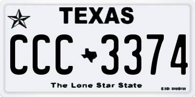 TX license plate CCC3374