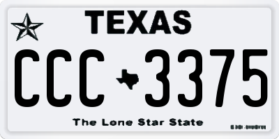TX license plate CCC3375