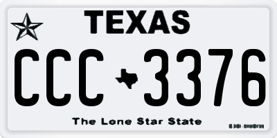 TX license plate CCC3376