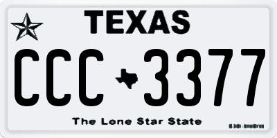 TX license plate CCC3377