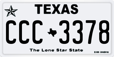TX license plate CCC3378