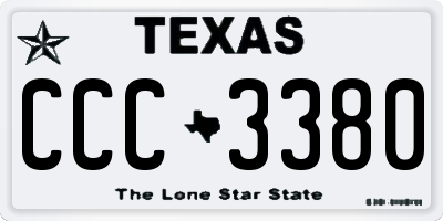 TX license plate CCC3380