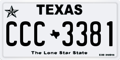 TX license plate CCC3381