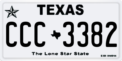 TX license plate CCC3382