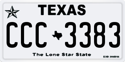 TX license plate CCC3383