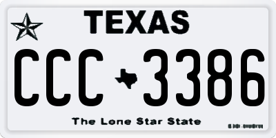 TX license plate CCC3386