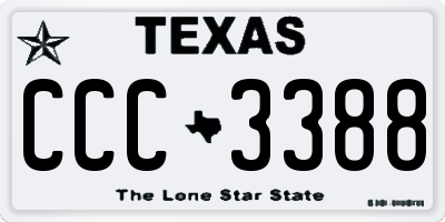 TX license plate CCC3388