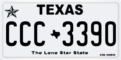 TX license plate CCC3390
