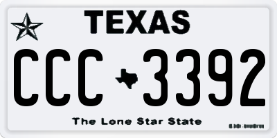 TX license plate CCC3392