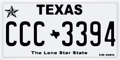 TX license plate CCC3394