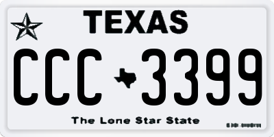TX license plate CCC3399