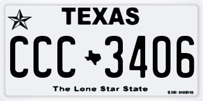 TX license plate CCC3406