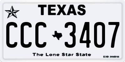 TX license plate CCC3407
