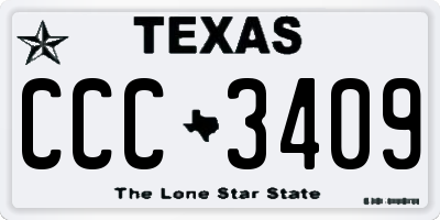 TX license plate CCC3409