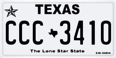 TX license plate CCC3410