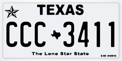 TX license plate CCC3411