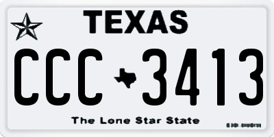 TX license plate CCC3413