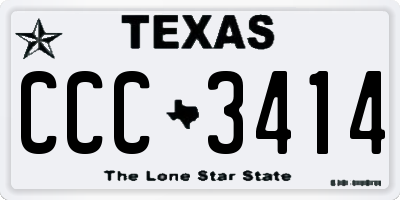 TX license plate CCC3414