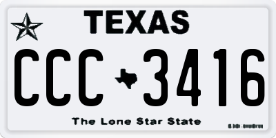 TX license plate CCC3416