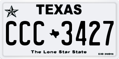 TX license plate CCC3427