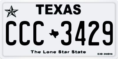 TX license plate CCC3429