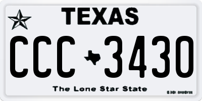 TX license plate CCC3430