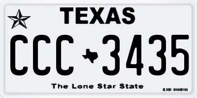 TX license plate CCC3435