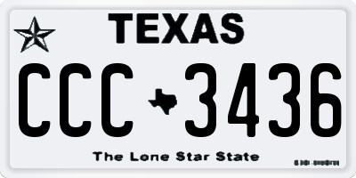 TX license plate CCC3436