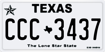 TX license plate CCC3437