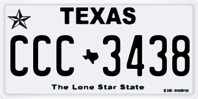 TX license plate CCC3438