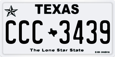 TX license plate CCC3439